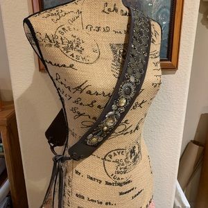 Boho fringe tie belt in womens plus size.  Stunning sequin design.